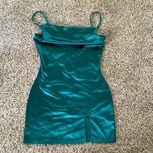 Emerald green mini dress